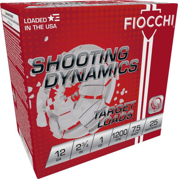 116809.jpg Fiocchi 12SD1H75 Shooting Dynamics Target 12Gauge 2.75" 1oz 7.5Shot 25 Per Box/10 Case