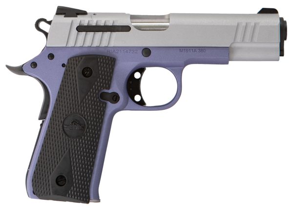 Citadel CIT380OLALA M1911 Baby Compact Frame 380 ACP 7+1, 3.75" Stainless Steel Barrel, Silver Serrated Steel Slide, Crushed Orchard Cerakote Aluminum Frame w/Beavertail, Ambidextrous