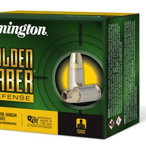 Remington Ammunition 27609 Golden Saber Defense 45ACP 185gr Brass Jacketed Hollow Point 20 Per Box/25 Case