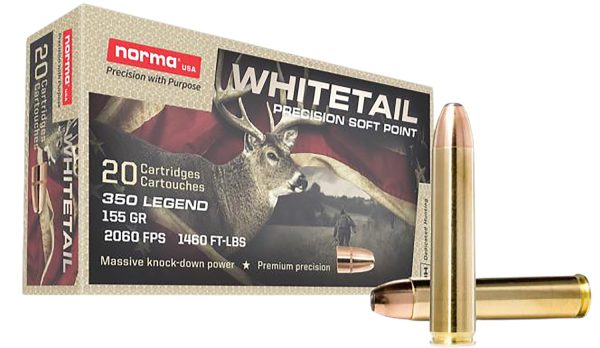 Norma Ammunition 603404704 Whitetail  350Legend 155gr Soft Point 20 Per Box/10 Case