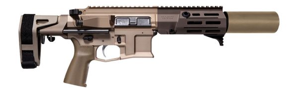 Maxim Defense MXM49700 PDX SD 5.56 NATO 20+1 5.50" Arid Brown Integrated Suppressor Barrel, Arid Brown Aluminum Receiver w/Picatinny Rail, M-Slot Handguard,Arid Brown Polymer Maxim CQB Brace, Polymer