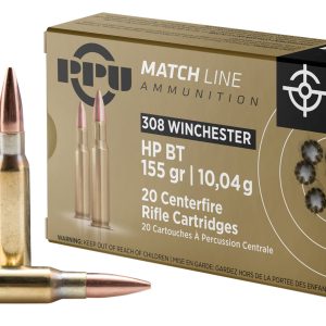 PPU PPM3081 Match  308Win 155gr Hollow Point Boat Tail 20 Per Box/10 Case