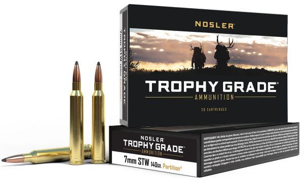 Nosler 60046 Trophy Grade  7mmSTW 140gr Nosler Spitzer Partition 20 Per Box/10 Case