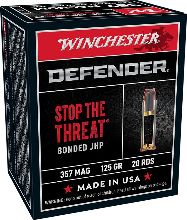 Winchester Ammo S357MPDB Defender  357Mag 125gr Bonded Jacket Hollow Point 20 Per Box/10 Case