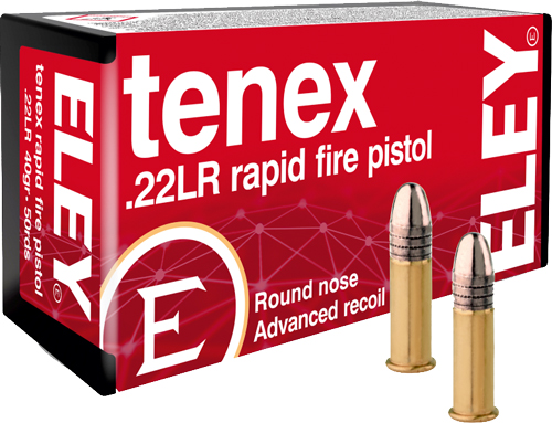 ELEY TENEX RAPID FIRE PISTOL - 22LR 40GR RN 50RD 100BX/CS