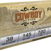 FIOCCHI 38 S&W SHORT 145GR - LEAD-RN 50RD 20BX/CS