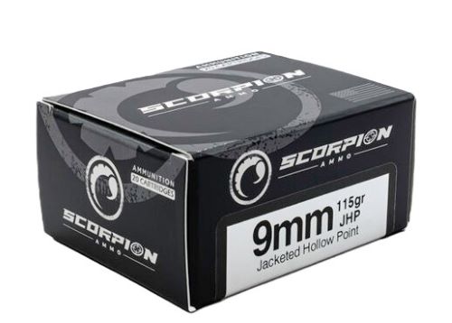 SCORPION 9MM LUGER - 115GR JHP 20RD 10BX/CS