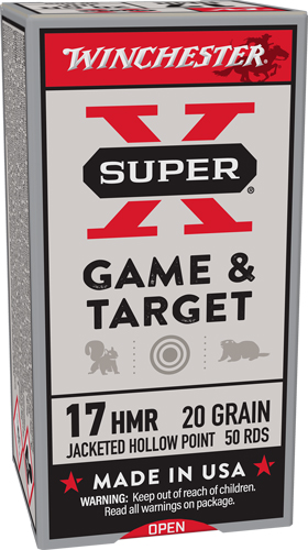 WINCHESTER SUPER-X 17HMR 20GR - XTP JHP 2375FPS 50RD 20BX/CS