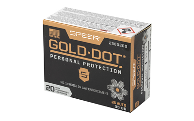 SPR GOLD DOT 25ACP 35GR HP 20/200
